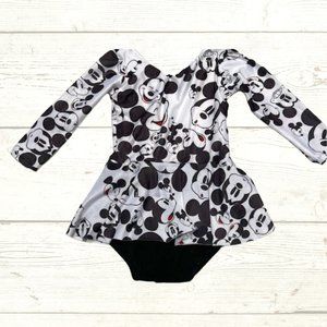Boutique Disney Mickey Mouse Long Sleeve Skirted Leotard Dress
